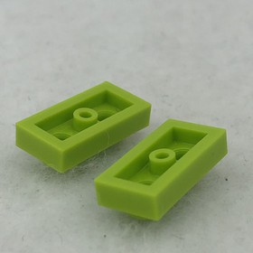 LEGO 3023 Lime Plate 1 x 2 (x2)