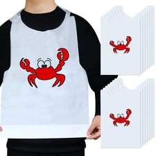 50/100PCS Crab Bibs Disposable Adult Bibs Plastic Bibs 22 Inch Seafood Boil P...