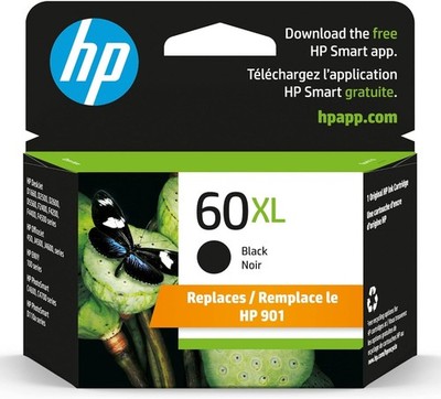 HP 60XL High-Yield Ink Cartridge - Black (Choose EXP Date) NEW SEALED !!!
