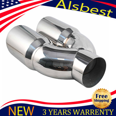 5.00'' Stainless Steel Chrome Miter Stack Dual 6'' Diesel Exhaust Tail Pipe Tip