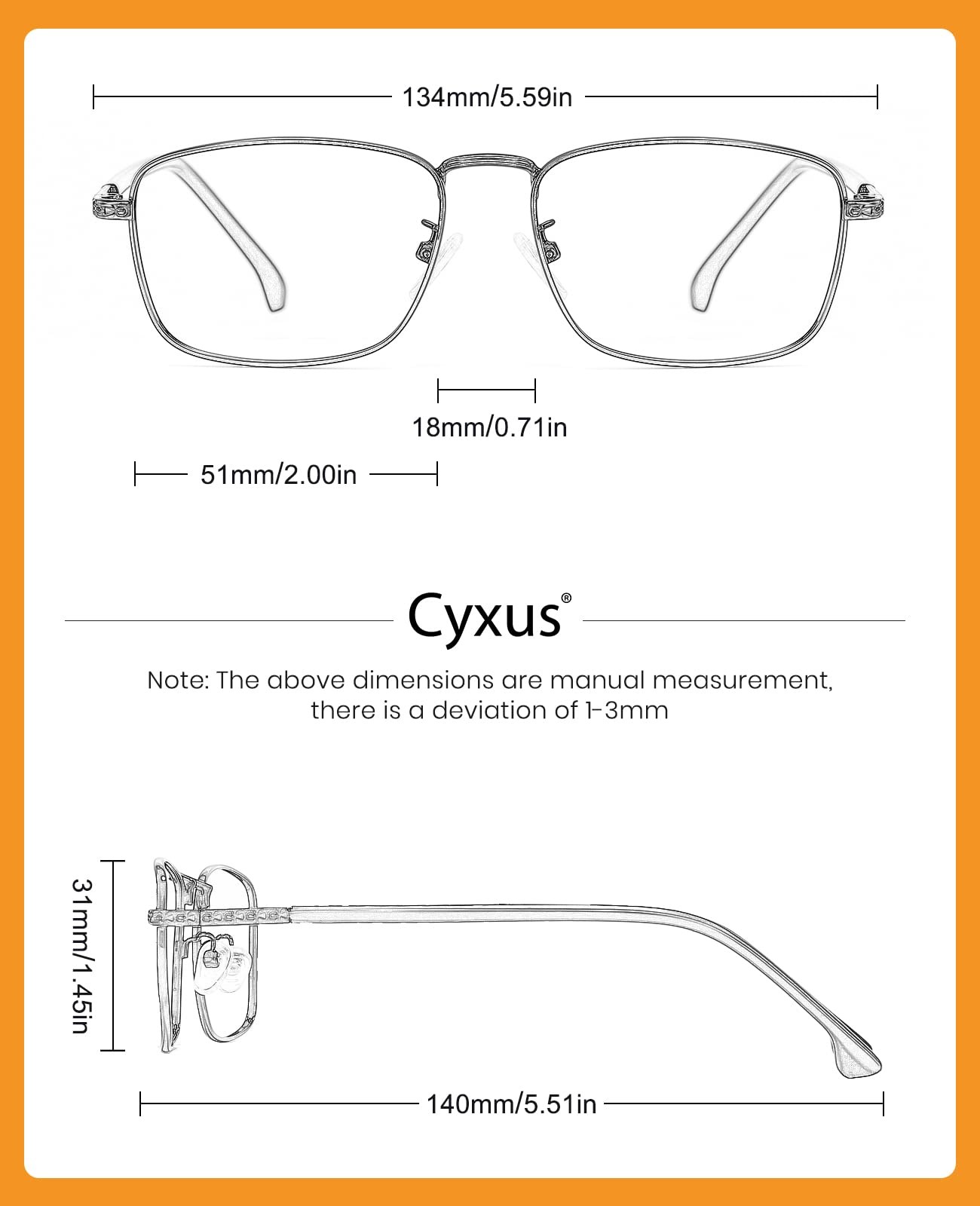 Blue Light Blocking Glasses for Men with Crystal Lens Square Frame TR90 Computer Screen Glasses