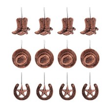 12Pcs Western Cowboy Shower Curtain Hooks,Boho Cowboy Pendant Shower Curtain ...