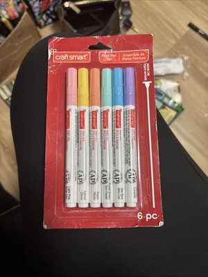 Craftsmart Paint Markers Acrylic Fine Tip Pastel Colors 6 Marker Set New