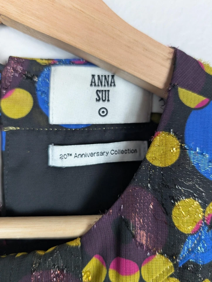 Vestido Anna Sui X Target para mujer XS negro multicolor metálico cambio 20 aniversario Foto 3 de 4