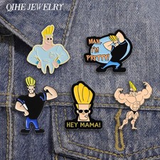 Cartoon Anime Character Man, I'm Pretty Enamel Pins Funny Muscle Man Brooches 