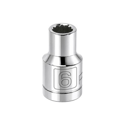 Powerbuilt 3/8 Inch Drive x 6 MM 12 Point Shallow Socket - 641011