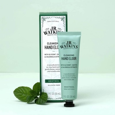 J.R. Watkins Cleansing Hand Elixir   MENTHOL   98% Natural   1 fl oz (30 ml)