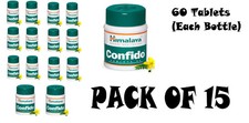 Himalaya Confido Tablets Ayurvedic Herbal Wellness 60 Tab Pack of 15 Exp Dec-28