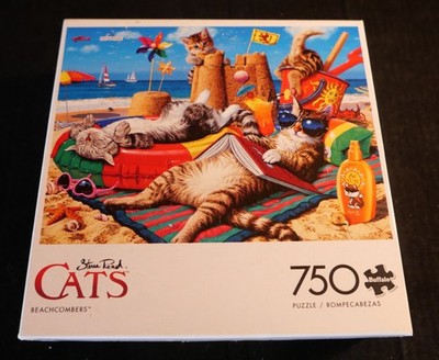 BUFFALO GAMES  750 pc puzzle CATS - BEACHCOMBERS by STEVE READ #17089 - COMPLETE