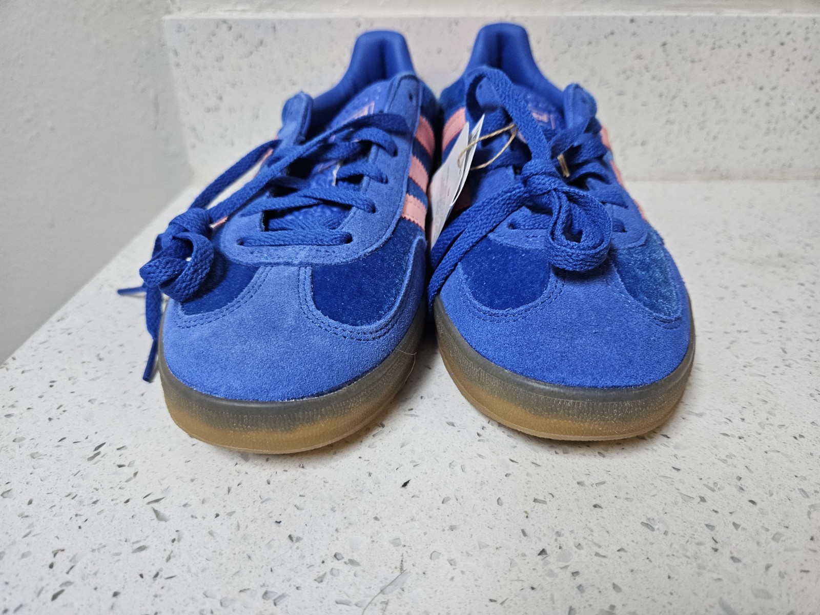 Adidas Gazelle Indoor 'Blue Semi Pink Velvet' Women's  - IG6785 Size 7.5 thumbnail 4