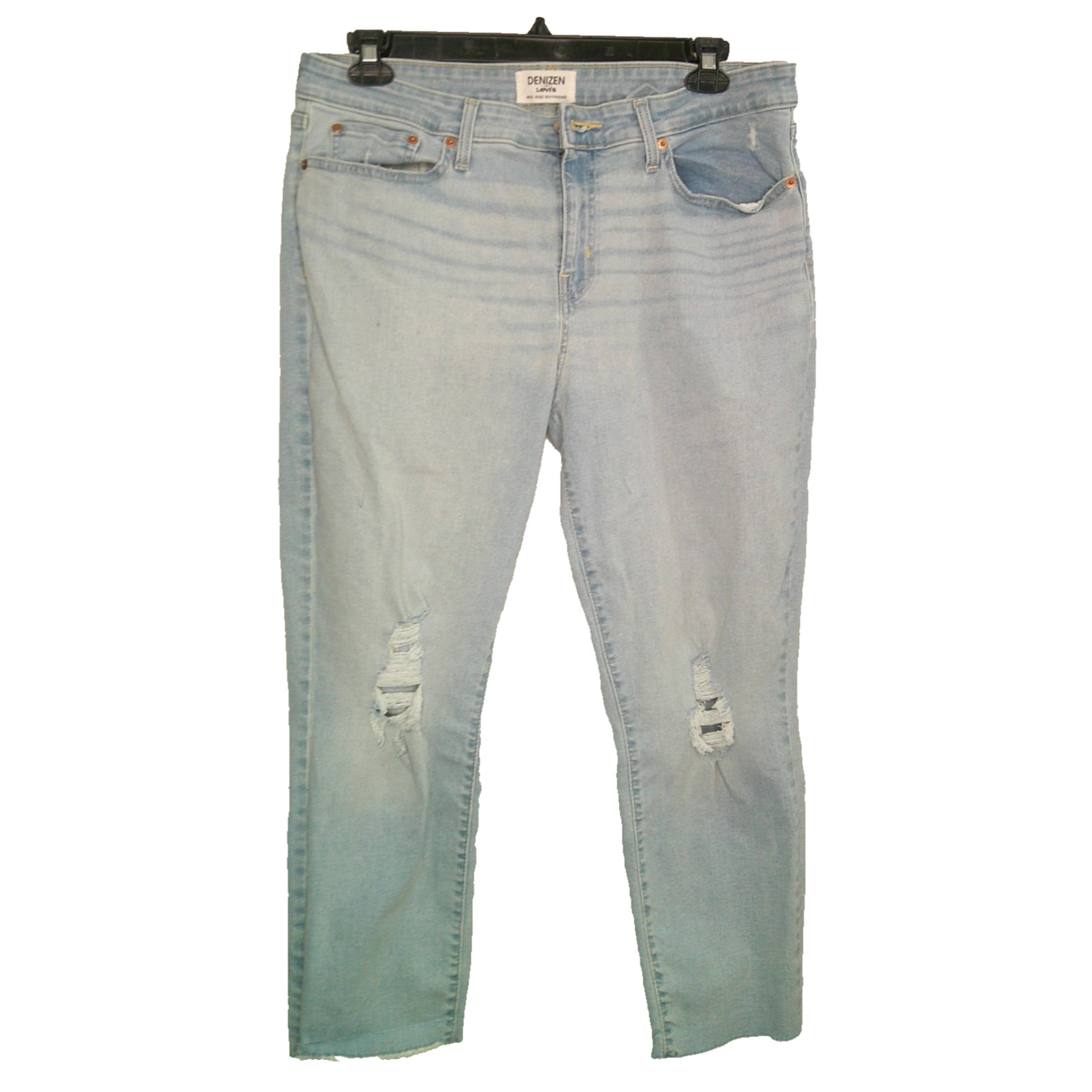 Levis Denizen Light Wash Jeans Distressed Mid Rise Boyfriend Women's 33 size 16