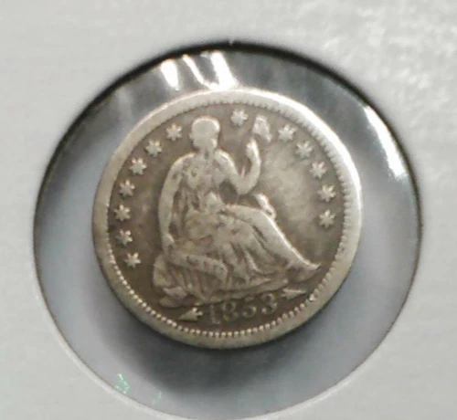 1853 Seated Liberty Half Dime with Arrows
