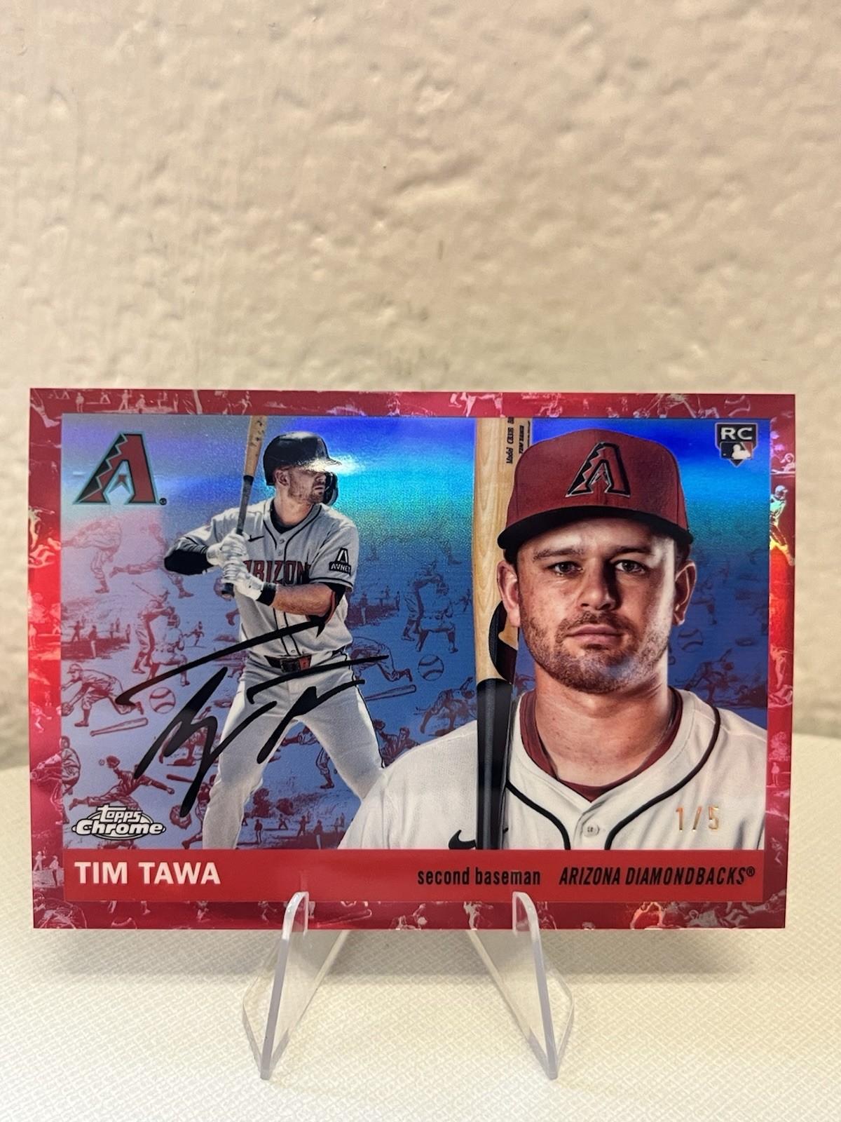 2025 Topps Chrome Platinum Anniversary Tim Tawa Red Toile /5 #226 Rookie SSP 1/5