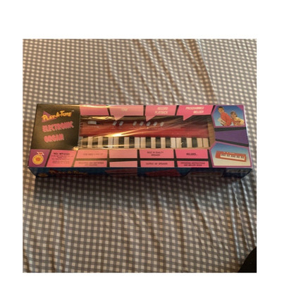 Play-A-Tune Small-Key Electronic Keyboard Synth, Pink/Purple, Beginner