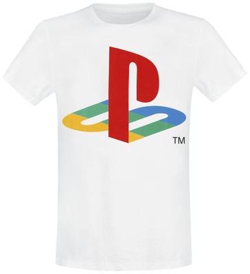 Playstation T-Shirt Herren  weiß Fan-Merch, Gaming 100% Baumwolle M