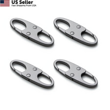 4Pcs Anti-Theft Zipper Clip Zinc Alloy Carabiner Pull Replacement Space Grey USA