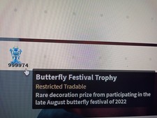 Roblox Islands 1m Butterfly Event Trophy
