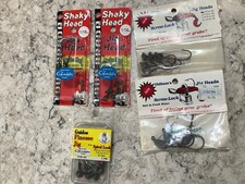 Lot of 5 Assorted  bass jig   packages various, shaky head, seedless screw loc