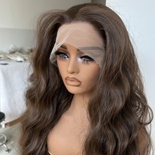 Lace Front Wigs Long Wavy Light brown Synthetic Hair Heat Resistant