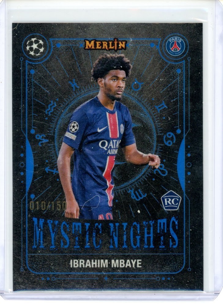 2024-25 Topps Merlin Uefa - Mystic Nights Ibrahim Mbaye Blue Refractor /150 (RC)