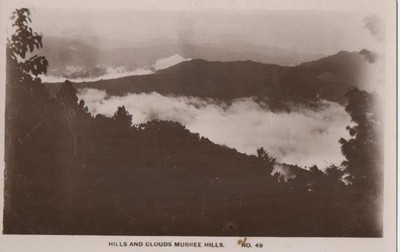 Murree Hills Wolken Pakistan RPPC Postkarte Nr. 49 K.C. Mehra Vintage Echtfoto