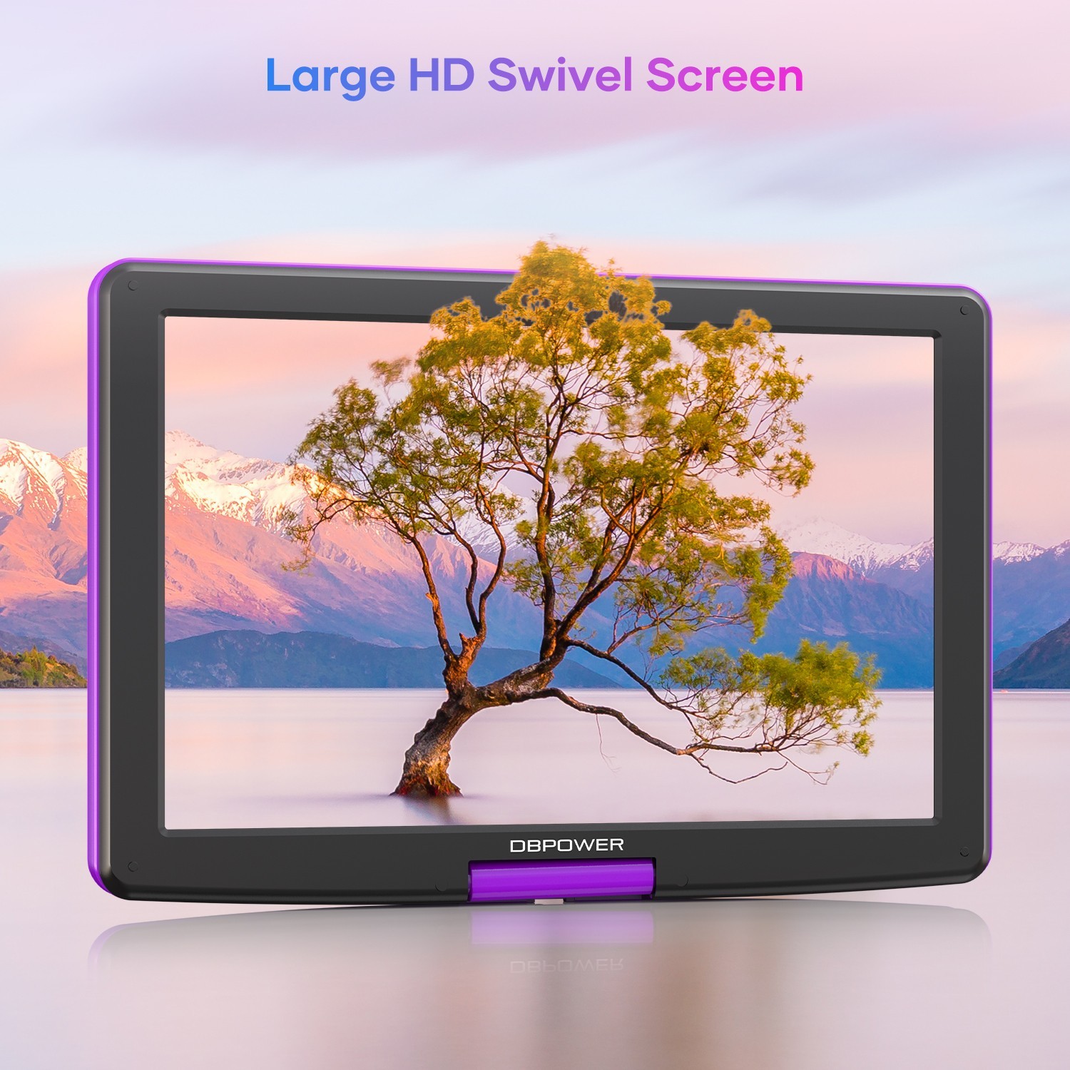 DBPOWER 17.9" Portable DVD Player w/15.6" Large HD Screen 6 Hours Battery Purple