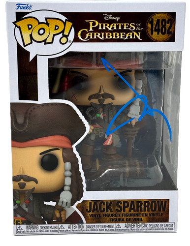 Johnny Depp Signed Jack Sparrow Funko Pop Pirates of the Caribbean #1482 ACOA