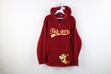 Vintage Disney Womens XL Winnie the Pooh Tigger Fleece Hoodie Sweatshirt Red