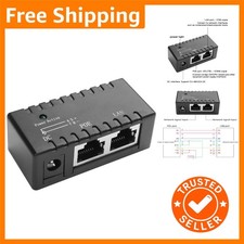 Compact POE Injector with 12V DC Cable - Plug and Play Ethernet Power Supply