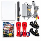 Nintendo Wii Console Bundle OEM Red Mario Controllers Smash Bros Brawl Nunchuks