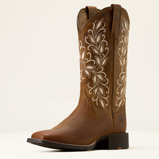 NWT Ariat Round Up Holly Wide Square Toe Western Boot