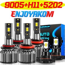 LED Headlight High/Low Beam + Fog Light Bulb For Chevy Silverado 1500 2007-2015