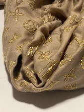 LOUIS VUITTON LIMITED EDITION rare beige gold studded print shawl scarf