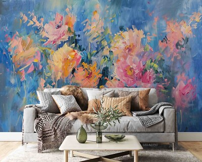 #ad 3D Floral Rural Oil Painting Self adhesive Removeable Wallpaper Wall Mural AU $49.99