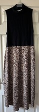 BNWT Gorgeous ZARA Contrasting Leopard Animal Print & Knit Midi Dress S 8/10