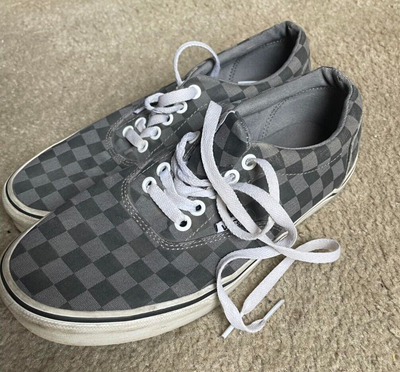 Vans Off The Wall Classic Black On Gray Checkered Skateboard  display picture 1