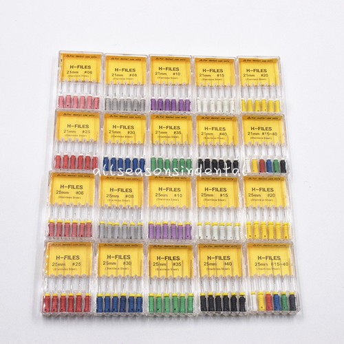Dental Stainless Steel Endodontic Root Canal H/K/R Files 21/25/31mm Hand Use - Picture 3 of 49