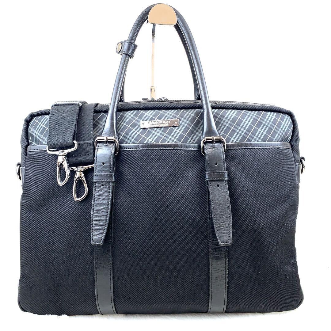 Burberry Black Label 2way shoulder Business Bag Check logo Burberry Black Label 2way shoulder Business Bag Check logo