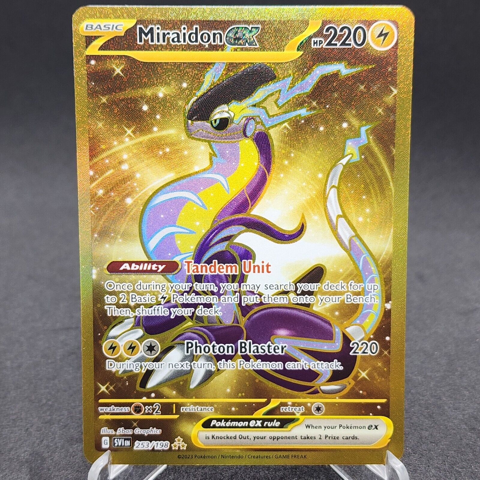 Miraidon ex Gold Secret Rare - Pokemon TCG - Scarlet & Violet 253