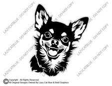 Chihuahua Sticker Decal Black & White Dog Breed Toy Chi Pet Love Life Smile Paws