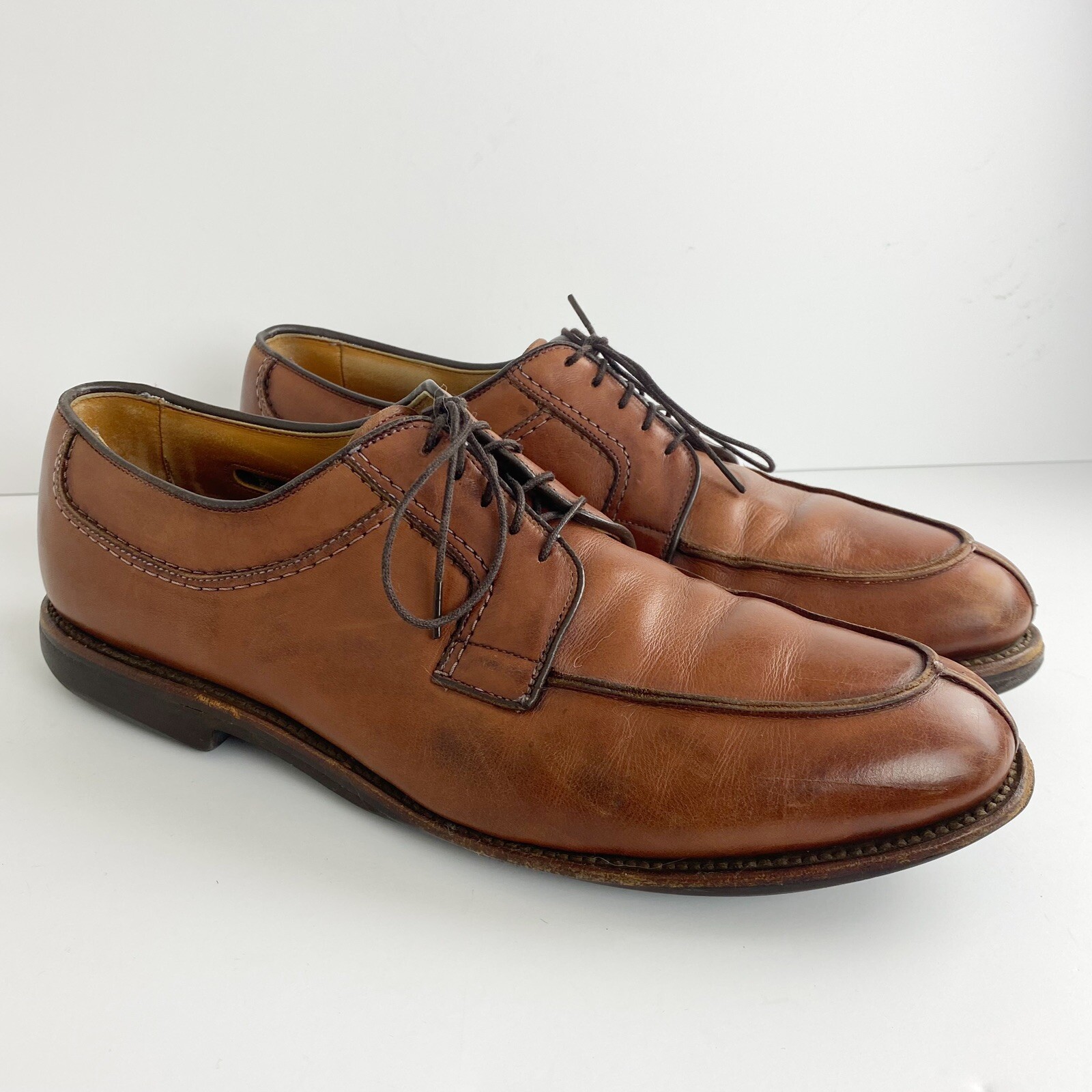 SAOLA Scarpe Allen Edmonds uomo taglia 11B Stockbridge pelle marrone stringate Oxford Derby