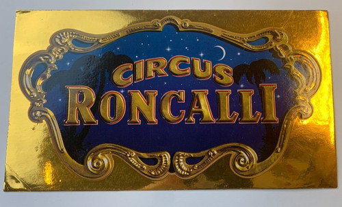 Original Circus Roncalli Metallic Gold and Blue Embossed Sticker Decal CS1