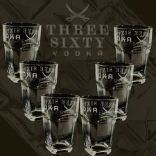 6 THREE SIXTY VODKA GLÄSER SET Longdrinkgläser eckig Glas Shotgläser Wodka 0,3 L