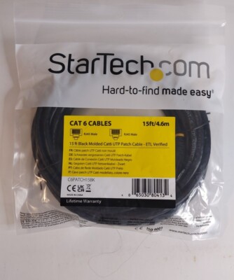 Startech..com 15' CAT 6 Cable UTP Patch