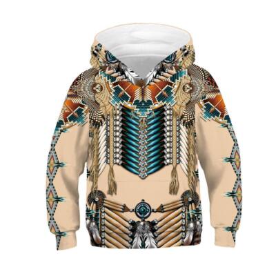 3D Native American Tribal Pattern Bison Brown Zipper Hoodie NVD1304 - Amazing Ho