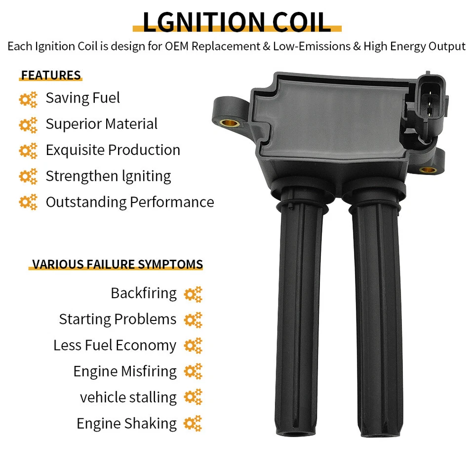 ✅Bobina de encendido y bujía para Dodge Charger Durango Chrysler 300 5,7 L V8 UF504 Foto 4 de 4