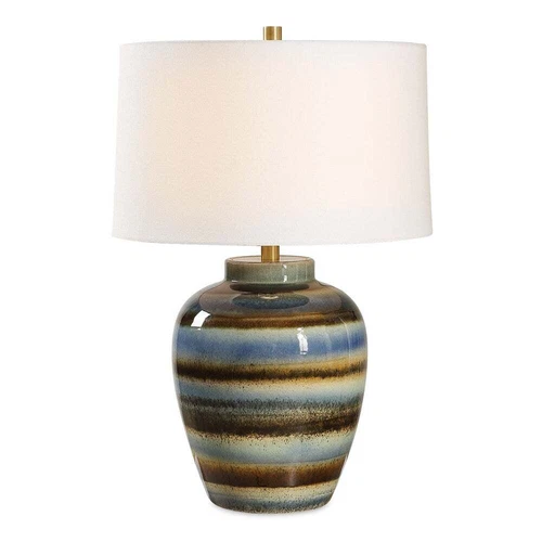 JUDARN MODERN TABLE LAMP ARTISAN CRAFTED EARTHY CERAMIC UTTERMOST 30493 - Picture 2 of 5