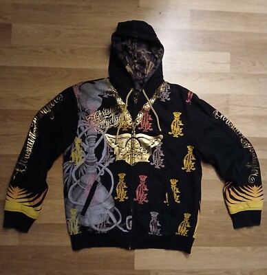 Vintage Christian Audigier Reversible Men's Hoodie Size 2XL, actually XL