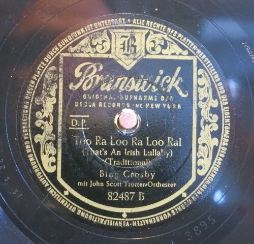 Bing Crosby 78 RPM / White Chrismas  & Too Ra Loo Ra Loo Ral  (13-0525-KT) - Bild 2 von 2