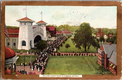 Willow Grove Park, Theatre, Candyland, Mine, Old Mill c1907 Vintage Postcard D74